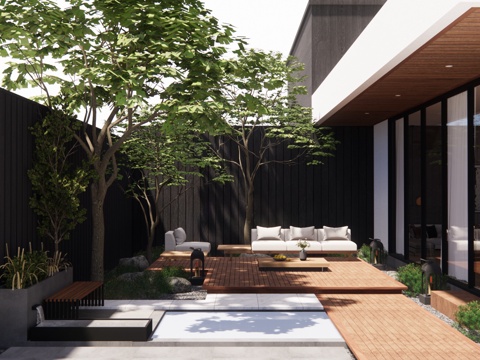  水景 庭院灯 造景 屋顶花园 门 草坪灯 室内景观 室内造景su模型 