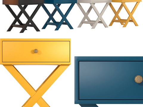  托马斯床头柜3d模型 