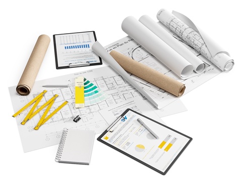  办公空间装饰套装13d模型 