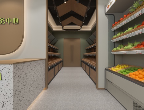  学校服务站水果店3d模型 