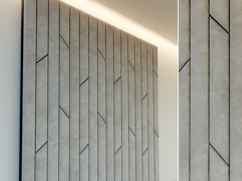  装饰墙。软质面板。653d模型 