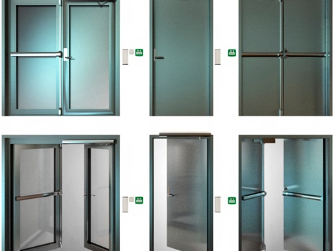  金属防火门3d模型 