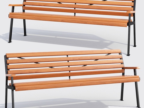 户外长凳 现代款3d模型 