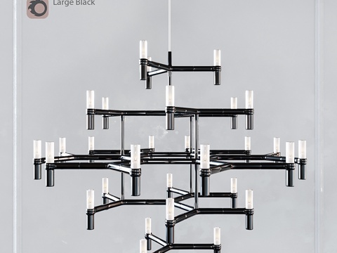  EQUINOX大型黑色枝形吊灯3d模型 