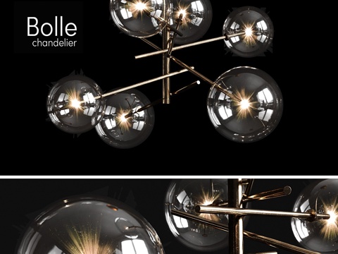  Gallotti &amp; Radice Bolle六灯吊灯3d模型 