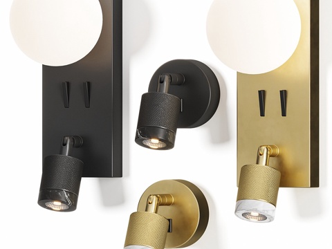  现代轻奢金属装饰壁灯 阅读灯3d模型 