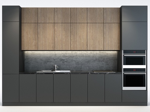  现代厨房 043d模型 