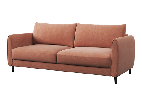  现代简约双人沙发 双人沙发 简约沙发 客厅沙发 抱枕  转角3d模型 