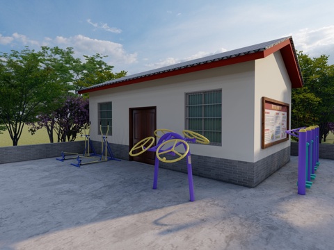  社区养老中心su模型 