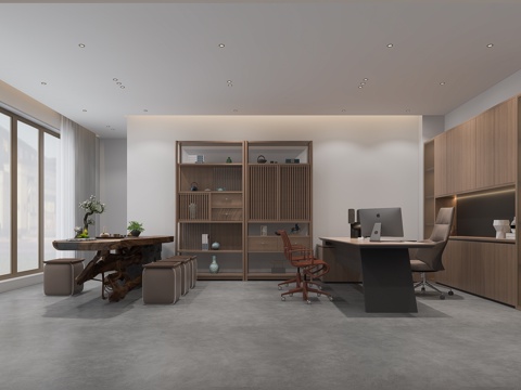  办公室桌椅茶桌3d模型3d模型 