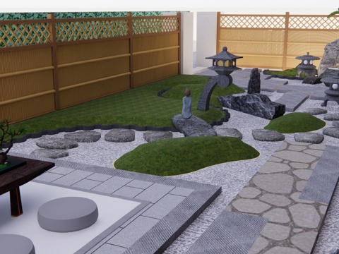  微景观 室内景观 水景 水池 景观 阳光房 屋顶花园 露台su模型 