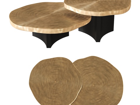  艾克霍尔茨 - 千橡木咖啡桌双件套装3d模型 