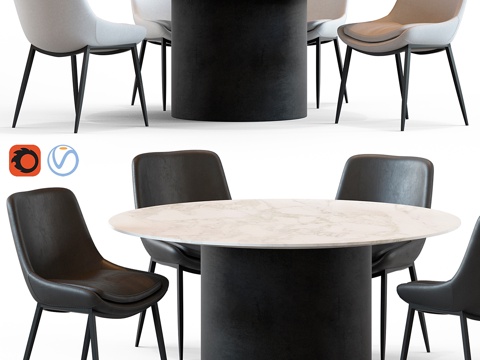  Globewest 胡椒椅与几何桌3d模型 