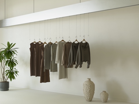  现代吊衣架3d模型 