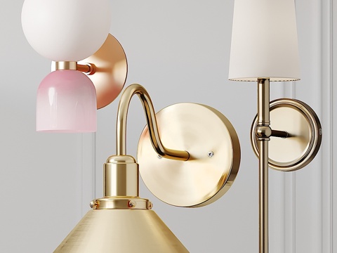  格蕾塔、鹅颈与甜心壁灯3d模型 