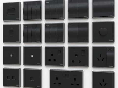  Scneme墙面开关与插座3d模型 