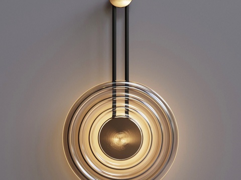  切尔索姆墙面太阳能黑青铜壁灯3d模型 