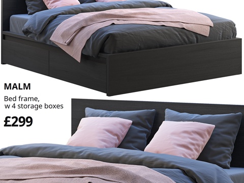  宜家马尔姆床33d模型 