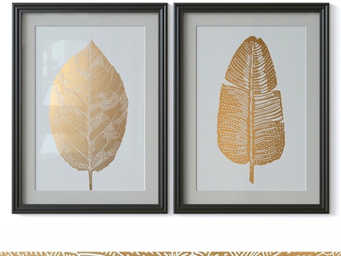  金箔绘画3d模型 