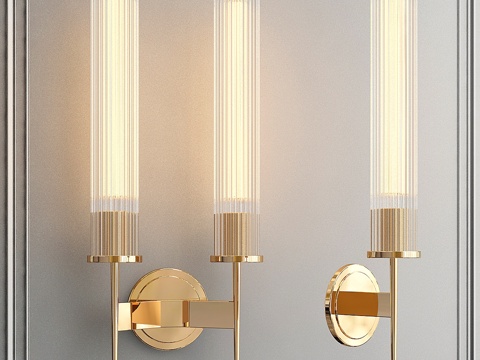  玻璃灯罩壁灯3d模型 