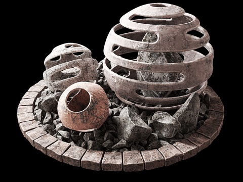  石饰花坛 石饰花坛3d模型 