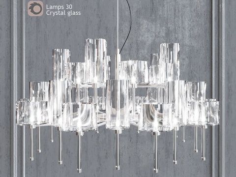  AXO Light Spillray SP 30盏透明玻璃吊3d模型 