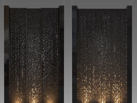  壁挂水景13d模型 