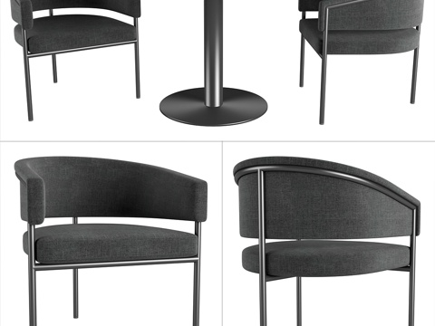  Sera餐桌椅套装3d模型 