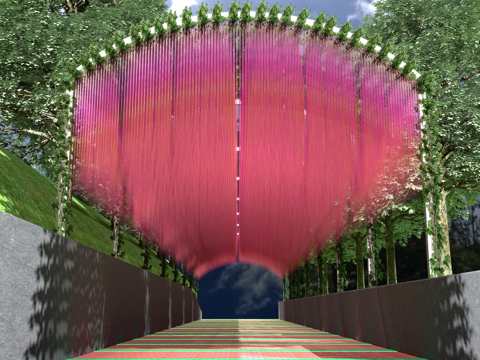  长廊一帘幽梦3d模型 