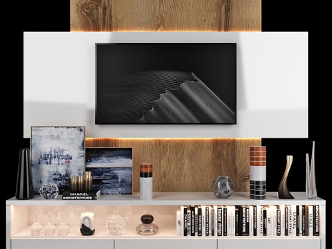  电视墙套装263d模型 