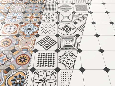  Vives Vodevil几何瓷砖3d模型 