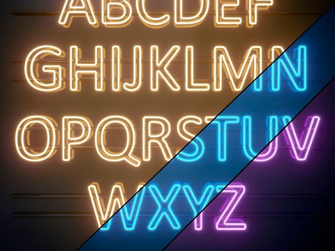  灯光模块套装08.霓虹字母3d模型 