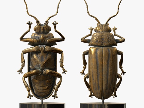  甲虫雕塑3d模型 