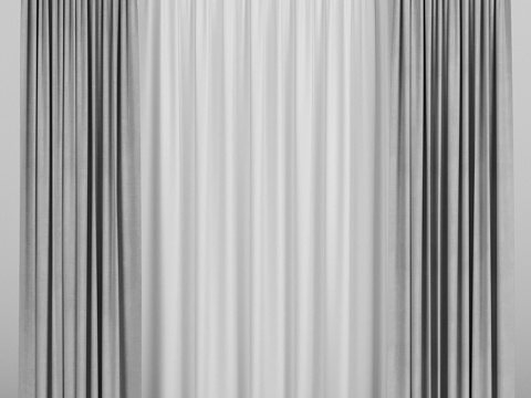  灰色纱帘3d模型 