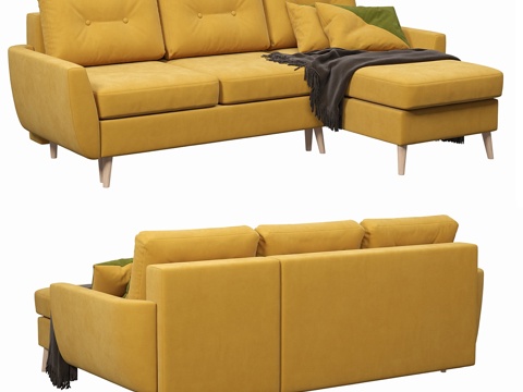  棱角诺福克沙发3d模型 