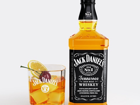  静物威士忌套装3d模型 