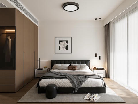 意式家居卧室su模型