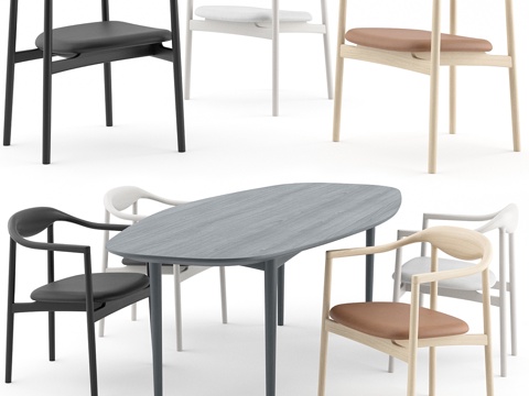  BRDR Kruger Jari椅与椭圆桌3d模型 