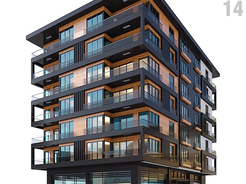  现代住宅建筑 0143d模型 