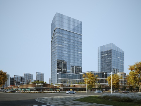  商业办公楼 商业街3d模型 