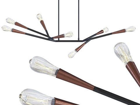  蒙特卡洛七灯可调吊灯3d模型 