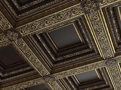  拱顶天花板罗丹3d模型 