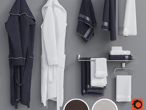  浴袍套装23d模型 