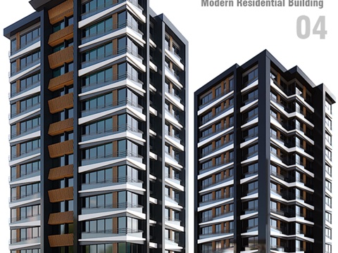  现代住宅建筑 043d模型 