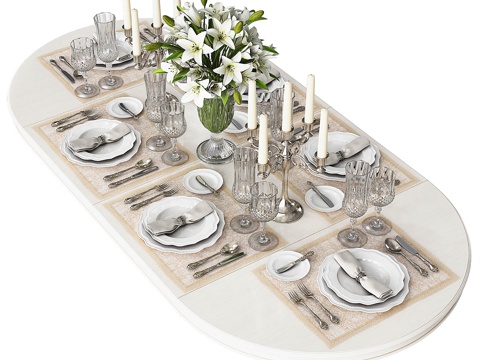  经典餐具3d模型 