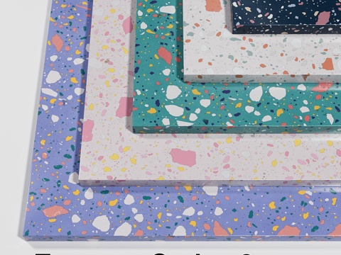  水磨石 - 系列3（5种无缝材质）3d模型 