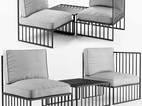  Emiyo扶手椅与Emiyo茶几3d模型 