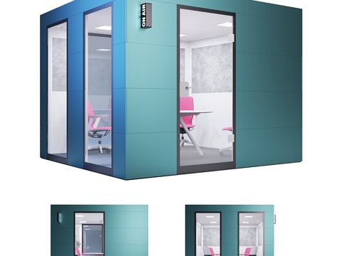  Steelcase - 办公室隔音舱会议单元3d模型 