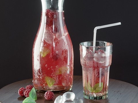  覆盆子柠檬水3d模型 