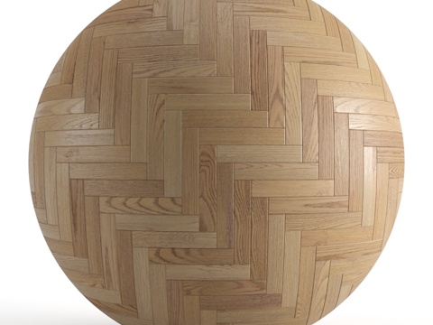  实木橡木拼花地板无缝纹理 v2. PBR3d模型 